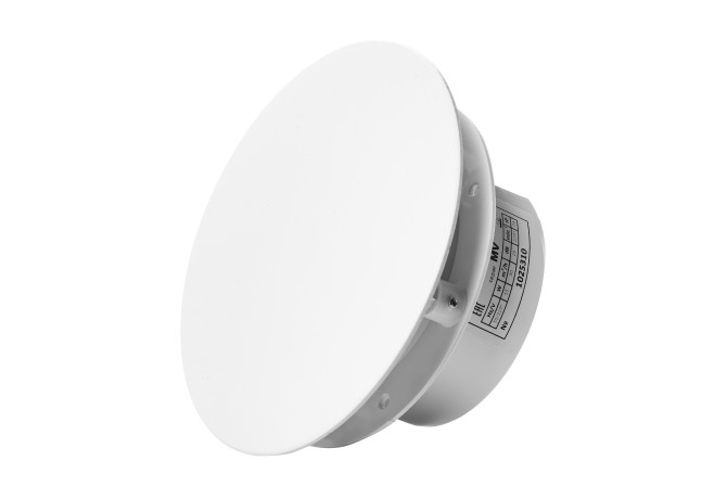 Вытяжной тонкий вентилятор SlimVent МV 120, стекло круг белый глянцевый