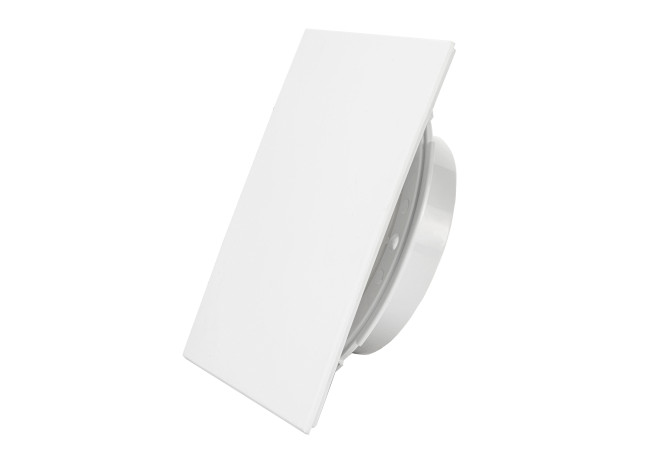 Вентилятор SlimVent МVU 100 с обратным клапаном, пластик квадрат белый матовый