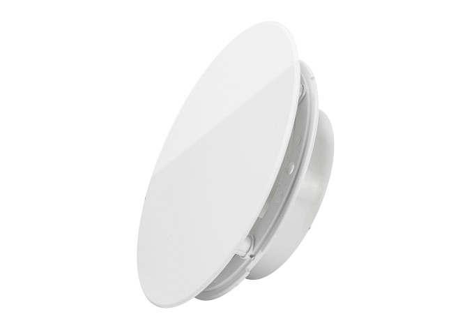 Вентилятор SlimVent МVU 100 с обратным клапаном, пластик круг белый глянцевый