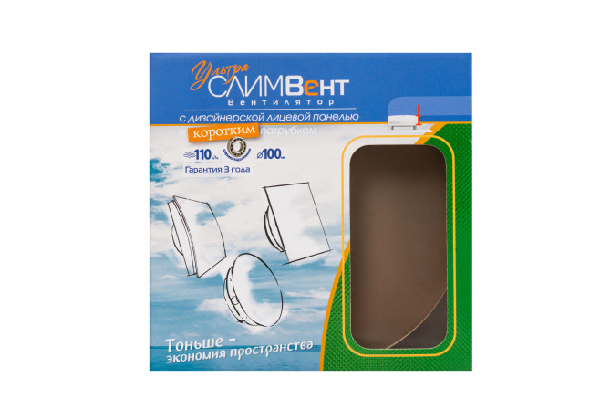 Вытяжной сверхтонкий вентилятор SlimVent МVU 100, стекло круг бронзовый матовый