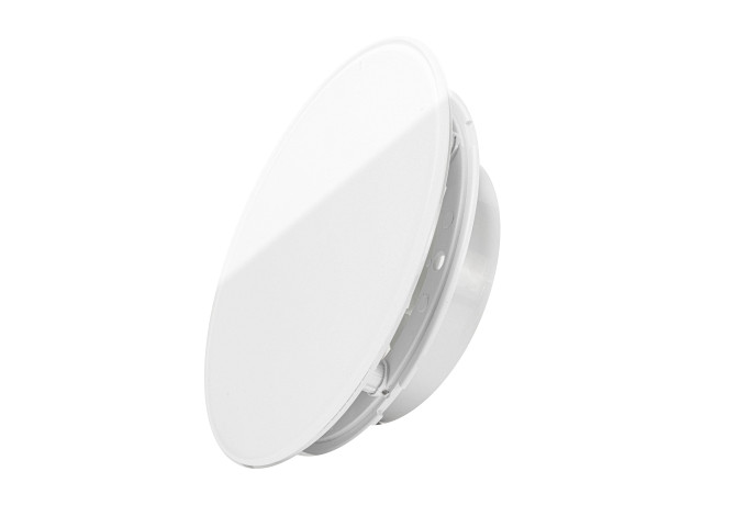 Вентилятор SlimVent МVU 100 с обратным клапаном, стекло круг белый глянцевый