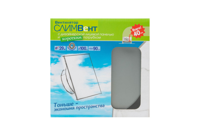 Вытяжной тонкий вентилятор SlimVent МV 100, стекло круг серый матовый