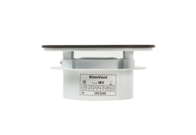 Вытяжной тонкий вентилятор SlimVent МV 100, стекло круг бронзовый матовый